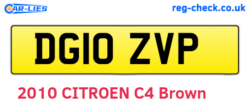DG10ZVP are the vehicle registration plates.
