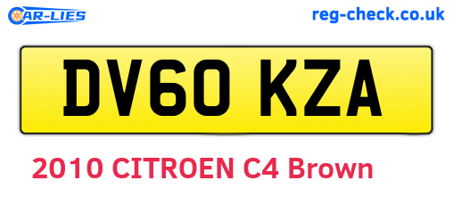 DV60KZA are the vehicle registration plates.