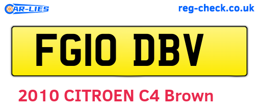 FG10DBV are the vehicle registration plates.