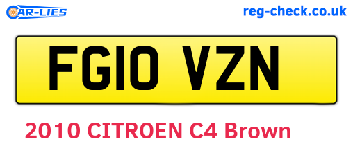 FG10VZN are the vehicle registration plates.
