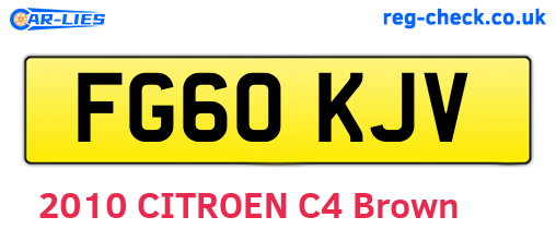 FG60KJV are the vehicle registration plates.