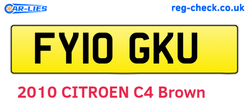 FY10GKU are the vehicle registration plates.
