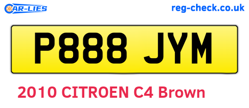 P888JYM are the vehicle registration plates.