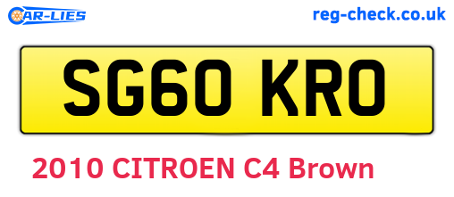 SG60KRO are the vehicle registration plates.