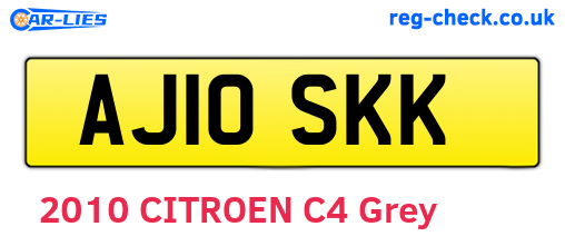AJ10SKK are the vehicle registration plates.