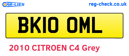 BK10OML are the vehicle registration plates.
