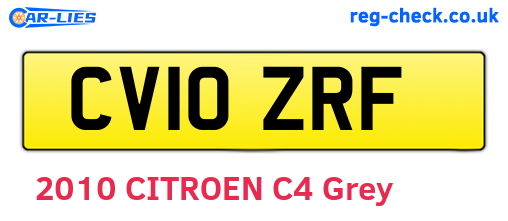 CV10ZRF are the vehicle registration plates.
