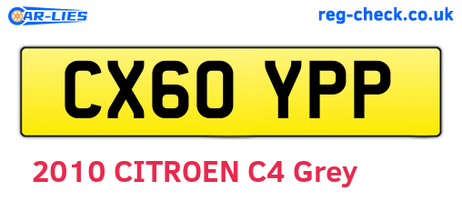 CX60YPP are the vehicle registration plates.