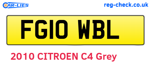 FG10WBL are the vehicle registration plates.