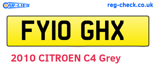 FY10GHX are the vehicle registration plates.