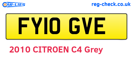 FY10GVE are the vehicle registration plates.