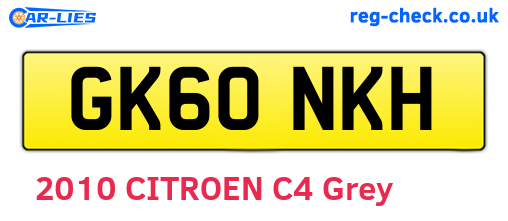 GK60NKH are the vehicle registration plates.