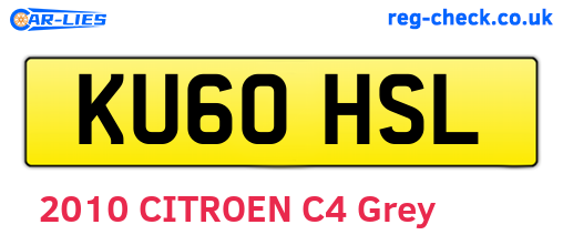 KU60HSL are the vehicle registration plates.