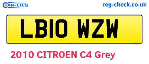 LB10WZW are the vehicle registration plates.