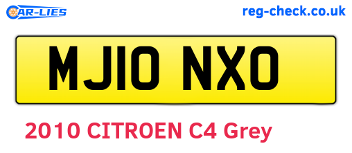 MJ10NXO are the vehicle registration plates.