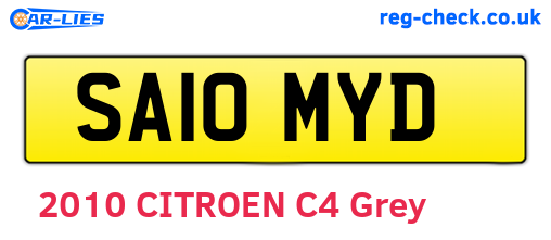 SA10MYD are the vehicle registration plates.