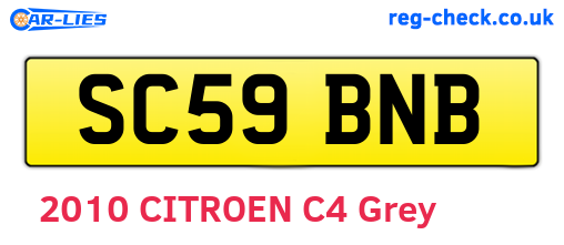 SC59BNB are the vehicle registration plates.