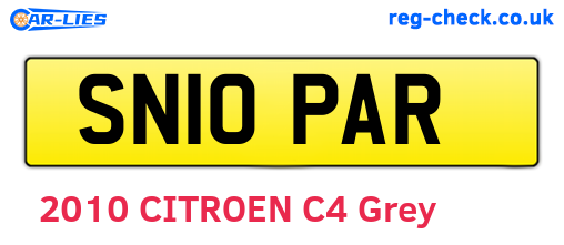SN10PAR are the vehicle registration plates.