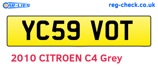 YC59VOT are the vehicle registration plates.