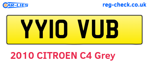YY10VUB are the vehicle registration plates.
