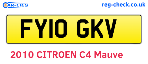 FY10GKV are the vehicle registration plates.