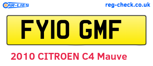 FY10GMF are the vehicle registration plates.
