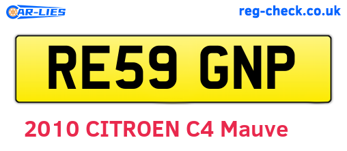 RE59GNP are the vehicle registration plates.