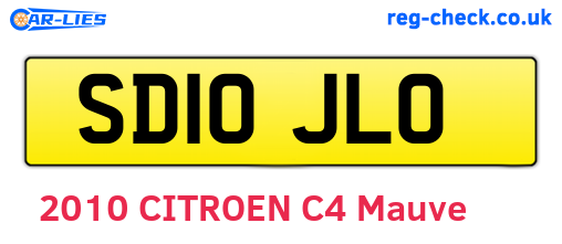 SD10JLO are the vehicle registration plates.