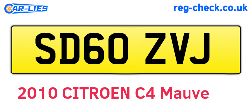 SD60ZVJ are the vehicle registration plates.