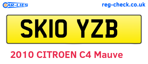 SK10YZB are the vehicle registration plates.