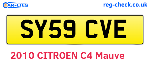 SY59CVE are the vehicle registration plates.