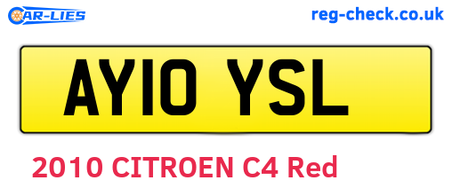 AY10YSL are the vehicle registration plates.