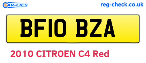 BF10BZA are the vehicle registration plates.