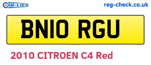 BN10RGU are the vehicle registration plates.