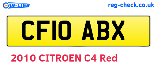 CF10ABX are the vehicle registration plates.