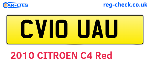 CV10UAU are the vehicle registration plates.