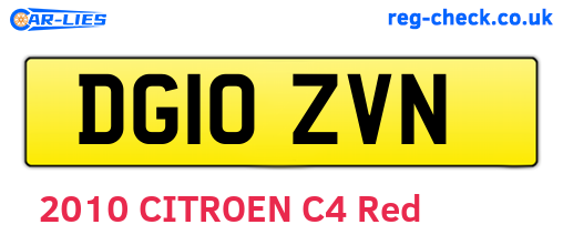 DG10ZVN are the vehicle registration plates.