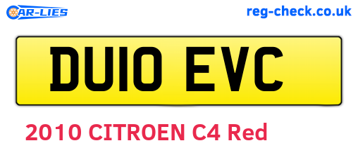 DU10EVC are the vehicle registration plates.