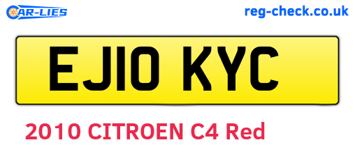 EJ10KYC are the vehicle registration plates.