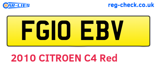 FG10EBV are the vehicle registration plates.
