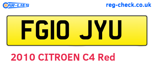 FG10JYU are the vehicle registration plates.