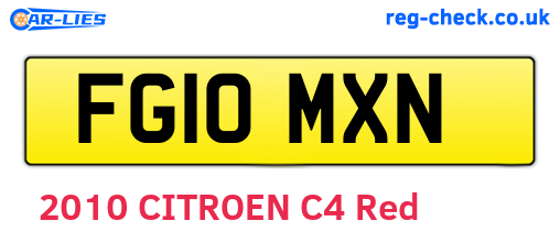 FG10MXN are the vehicle registration plates.