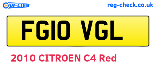FG10VGL are the vehicle registration plates.