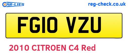 FG10VZU are the vehicle registration plates.
