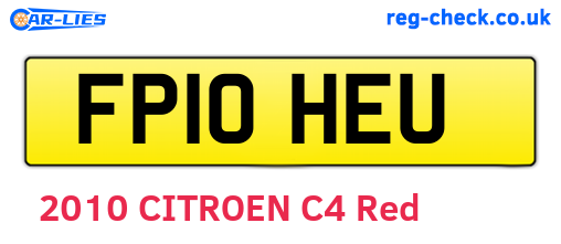 FP10HEU are the vehicle registration plates.