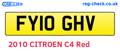 FY10GHV are the vehicle registration plates.