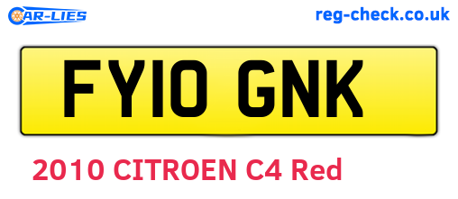FY10GNK are the vehicle registration plates.