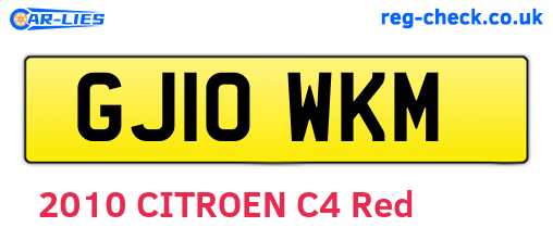 GJ10WKM are the vehicle registration plates.