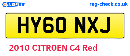 HY60NXJ are the vehicle registration plates.