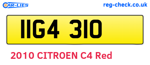 IIG4310 are the vehicle registration plates.
